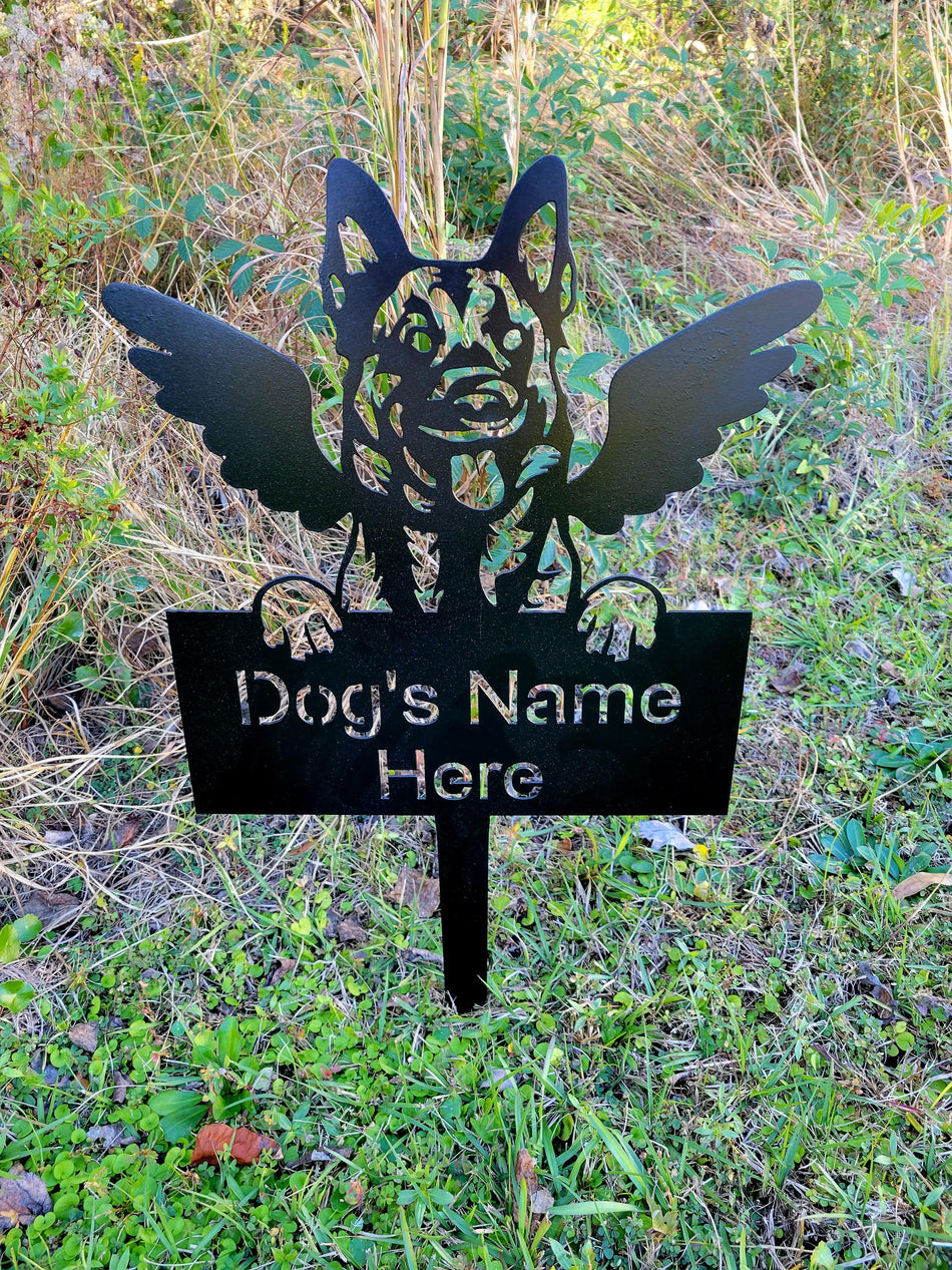 Dog Memorial with Wings