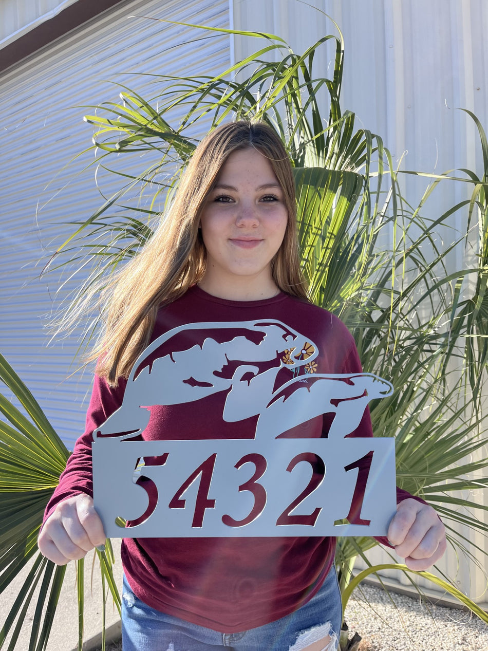 Manatee Mom & Baby House Number Marker